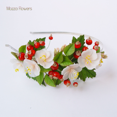 Ободок "Яблоня с красной смородиной".