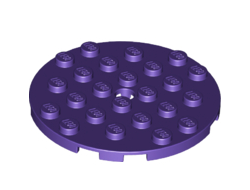 Plate, Round 6 x 6 with Hole, Dark Purple (11213 / 6216908 / 6377007)