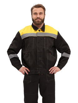 Костюм "ЛЕГИОН" куртка/полукомб. ЧЕРНЫЙ/ЖЕЛТЫЙ