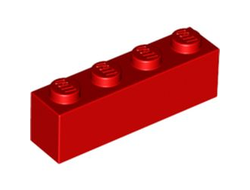 Brick 1 x 4, Red (3010 / 301021)