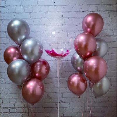 шар с гелием 12"/30 см "хром"