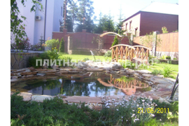 облицовка искусственного водоема натуральным камнем 