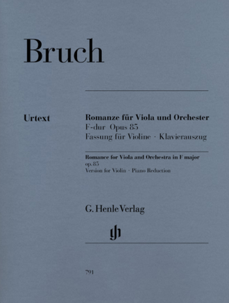 Bruch Romance for Viola and Orchestra  in F major op. 85 - Version for Violin and Piano