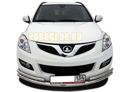 Защита переднего бампера двойная(2 коротких) d60/42 для Haval H5 2020-2024