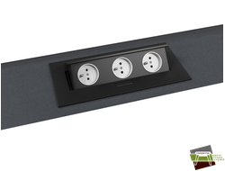 Центральная вставка стола переговора с блоком розеток Т-112 1600*200*22 (Ш*Г*В)