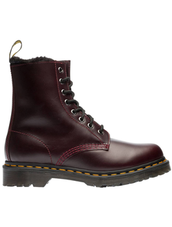ЗИМНИЕ БОТИНКИ DR. MARTENS 1460 FUR-LINED SERENA OXBLOOD ATLAS красные