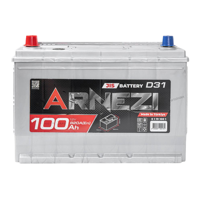 Аккумулятор ARNEZI JIS SMF 100 А/ч прямой L+ 306x176x225 D31 EN 820 А,  E1191001