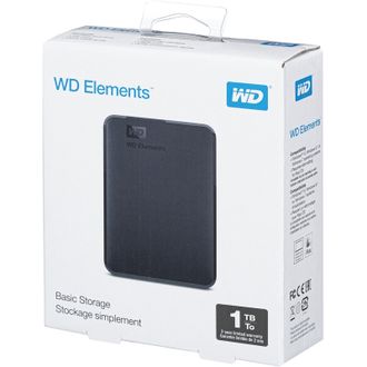 Портативный HDD WD Elements Portable 1Tb 2.5, USB 3.0, WDBMTM0010BBK-EEUE