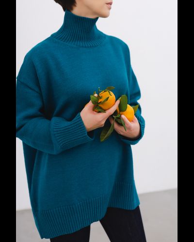 Свитер из шерсти мериноса  (морская волна)