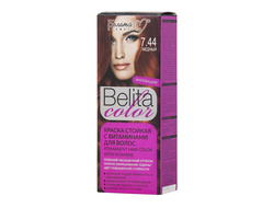 Краска стойкая с витаминами для волос серии "Belita сolor" № 7.44 Медный