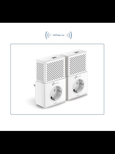 TP-LINK, HomePlug AV2 Сетевой адаптер PowerLine 1000 Мбит/с Ethernet  с розеткой (комплект 2 шт.)