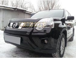 Защита радиатора Nissan X-Trail 2011-2014 black середина PREMIUM