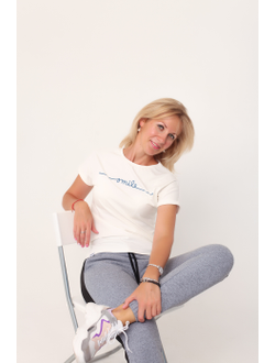 Футболка женская "SMILE" (молочный)