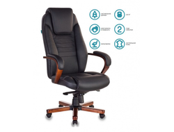 Кресло руководителя Бюрократ T-9923MAHOGANY/BLACK черный кожа