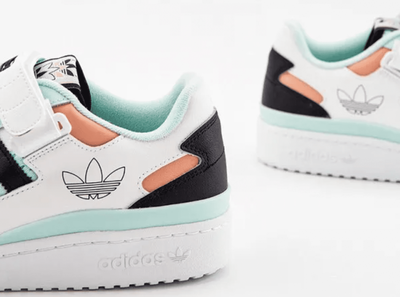 Adidas Forum Low 84 (Белые с мятой) сбоку