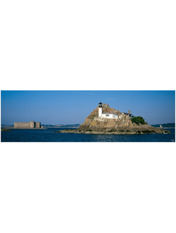 Постер Остров Луэ залив Морле "Ile Louet - Baie de Morlaix" Филиппа Плиссона Art Boat/OE 33901233B 33x95см в синей рамке