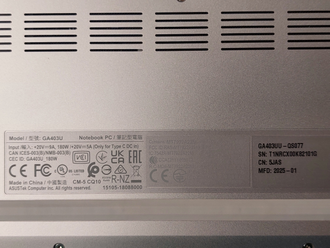 ASUS  ROG Zephyrus GA403UU-QS077 ( 14.0 WQXGA+ OLED  Ryzen 7 8845HS RTX4050(6Gb) 16Gb 1024SSD )