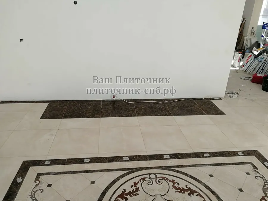 Запил плитки по эскизу заказчика, шов 1 мм