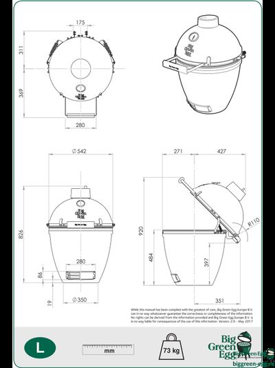 Гриль керамический BIG GREEN EGG L