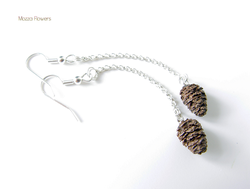 Серьги-цепочки "Шишечки ольхи" . ЕСТЬ В НАЛИЧИИ.