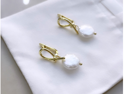 Серьги петельки с Барочным Жемчугом