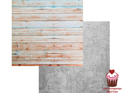 Фотофон двусторонний Цветные доски-Бетон, картон