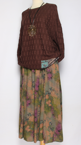 Джемпер ХЛОПОК КОСИЧКА "НАШИВКИ" L-859  синий, шоколад до р.54