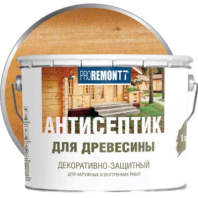 Антисептик лессирующий декоративный для дерева PROREMONTT Орех 9 л
