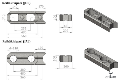 Камень для подпорной стенки Lakka Lohkomuurikivi серый