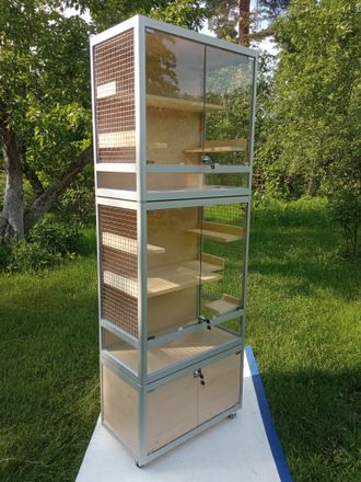 Модульная клетка витрина для шиншилл, дегу