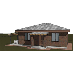 Одноэтажный дом с двумя спальнями 75м² (S94)