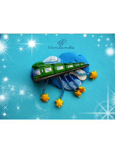 Брошь с волшебным поездом "Сумерки-Заря"