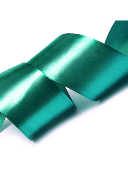 Лента атласная (3045, изумрудная), 50мм*25м