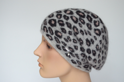 Берет Vizio Италия 1027 B серый леопард