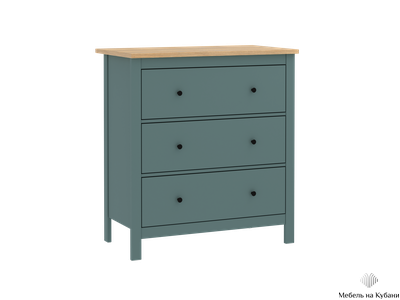 2.08.02.020.6 САГА комод 3 ящика темно-бирюзовый