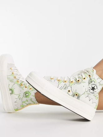 Кеды Converse Lift с цветочками на платформе