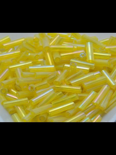 Стеклярус №3 Китай 10 гр цвет № 170 лимонный радужный