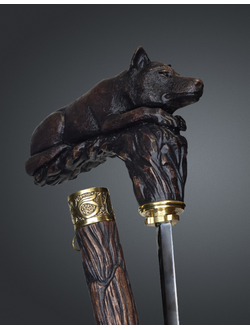 Эксклюзивная мужская трость волк ручной работы со скрытым клинком