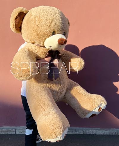 Огромный плюшевый мишка 180 см кремовый Тони