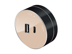 Розетка USB A+C 18 Вт накладного монтажа для шины, цвет песочный