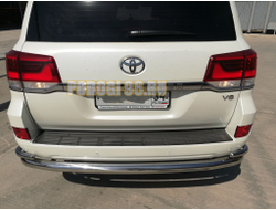 Защита заднего бампера угловая большая d 76/42 для Toyota Land Cruiser 200 2007-2012