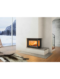 Картина по номерам топка Jotul i520 FR в камине с банкеткой