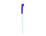 Ручка шариковая DAROM, белая с синим клипом