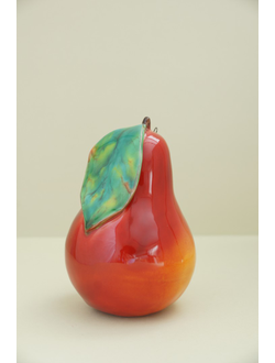 Груша с листом (красная)