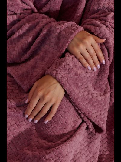 Плед с рукавами "Малина" из микрофибры (велсофта)