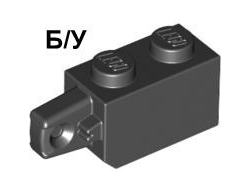 ! Б/У - Hinge Brick 1 x 2 Locking with 1 Finger Vertical End, Black (30364 / 4129579 / 4144499 / 4250190 / 4265484 / 6266306) - Б/У