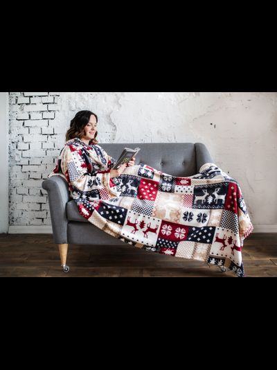 Зимние узоры и Грелка шарф Бежевая