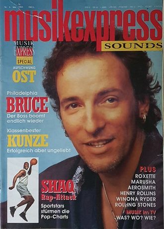 Musikexpress Sounds Magazine May 1994 Springsteen, Иностранные музыкальные журналы, Intpressshop