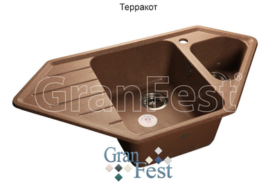 Керамическая мойка Granfest Гранфест CORNER GF-C950E 2 секционная мойка с отверстием под смеситель