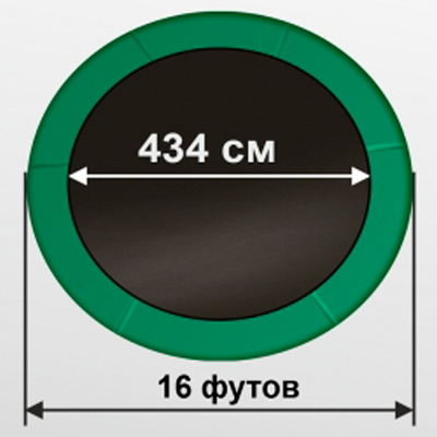 Батут Arland премиум 16FT с внутренней страховочной сеткой и лестницей (Dark green)
